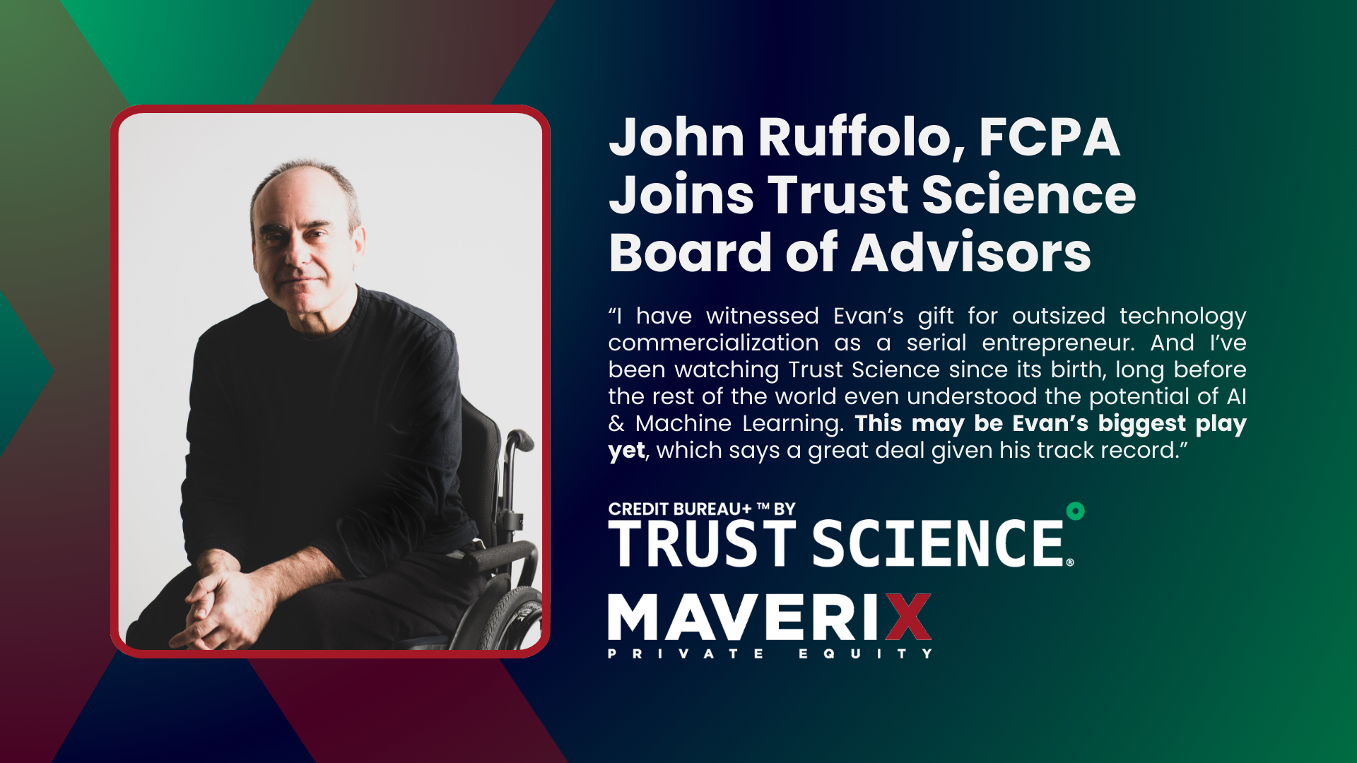 John Ruffolo, FCPA Joins Trust Science® Board of Advisors